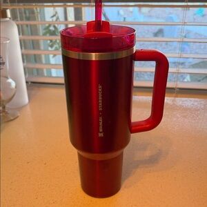Starbucks Metallic Red Tumbler with Handle